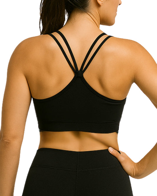 RGs Clothing Black Thin Strap Sports Bra - 1 Size fits all