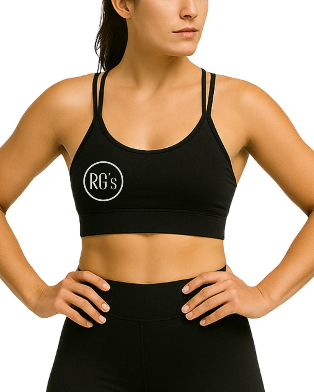 RGs Clothing Black Thin Strap Sports Bra - 1 Size fits all